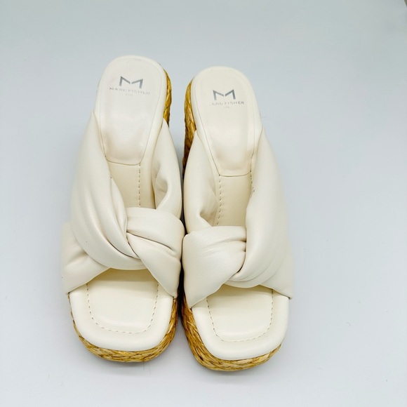 Marc Fisher Women's Shoes Marc Fisher Navina Espadrille Wedge Sandal Leather - Picture 2 of 7